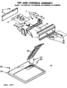 Top And Console Assembly parts for Sears Dryer 11077885200 from AppliancePartsPros.com