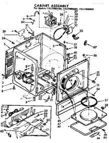 Cabinet Parts parts for Sears Dryer 11077960600 from AppliancePartsPros.com