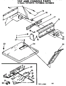 Top And Console Parts parts for Sears Dryer 11077960610 from AppliancePartsPros.com