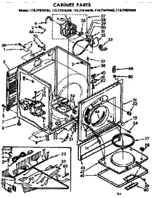 Cabinet Parts parts for Sears Dryer 11077970400 from AppliancePartsPros.com