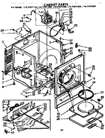Cabinet Parts parts for Sears Dryer 11077971600 from AppliancePartsPros.com