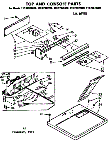 Top And Console Parts parts for Sears Dryer 11077972200 from AppliancePartsPros.com