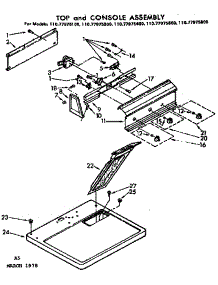 Top And Console Assembly parts for Kenmore Dryer 110.77975800 (11077975800, 110 77975800) from AppliancePartsPros.com