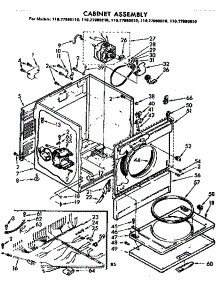 Cabinet Parts parts for Kenmore Dryer 110.77980810 (11077980810, 110 77980810) from AppliancePartsPros.com