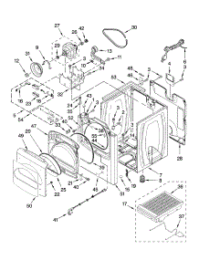 Cabinet Parts parts for Kenmore Dryer 110.78097701 (11078097701, 110 78097701) from AppliancePartsPros.com