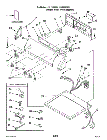Top And Console Parts parts for Kenmore Dryer 110.79722801 (11079722801, 110 79722801) from AppliancePartsPros.com