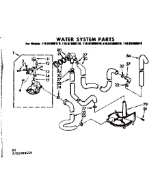 Water System Parts parts for Kenmore Washer 110.81080110 (11081080110, 110 81080110) from AppliancePartsPros.com