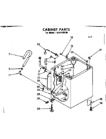 Cabinet Parts parts for Kenmore Washer 110.81125100 (11081125100, 110 81125100) from AppliancePartsPros.com