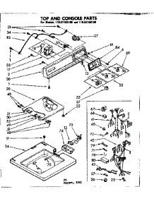 Top And Console Parts parts for Kenmore Washer 110.81156100 (11081156100, 110 81156100) from AppliancePartsPros.com