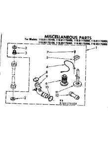 Miscellaneous Parts parts for Kenmore Washer 110.81175100 (11081175100, 110 81175100) from AppliancePartsPros.com