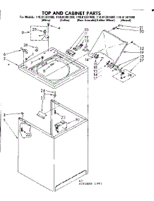 Top And Console Parts parts for Kenmore Washer 110.81361800 (11081361800, 110 81361800) from AppliancePartsPros.com