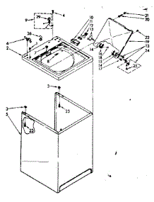 Top And Cabinet Parts parts for Kenmore Washer 110.81375350 (11081375350, 110 81375350) from AppliancePartsPros.com