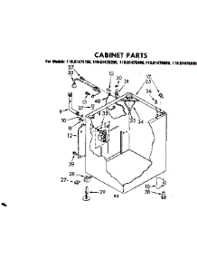 Cabinet Parts parts for Kenmore Washer 110.81475600 (11081475600, 110 81475600) from AppliancePartsPros.com