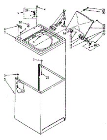 Top And Cabinet Parts parts for Kenmore Washer 110.81610100 (11081610100, 110 81610100) from AppliancePartsPros.com