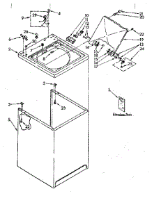 Top And Cabinet Parts parts for Kenmore Washer 110.81863600 (11081863600, 110 81863600) from AppliancePartsPros.com