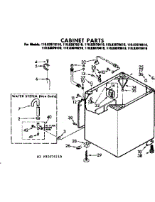 Cabinet Parts parts for Kenmore Washer 110.82070410 (11082070410, 110 82070410) from AppliancePartsPros.com