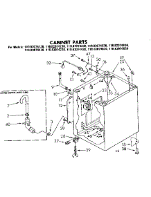 Cabinet Parts parts for Kenmore Washer 110.82074130 (11082074130, 110 82074130) from AppliancePartsPros.com