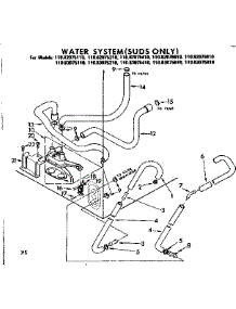 Water System Suds Only parts for Kenmore Washer 110.82075410 (11082075410, 110 82075410) from AppliancePartsPros.com