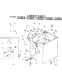 Cabinet Parts parts for Kenmore Washer 110.82080800 (11082080800, 110 82080800) from AppliancePartsPros.com