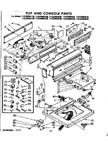 Top And Console Parts parts for Kenmore Washer 110.82094830 (11082094830, 110 82094830) from AppliancePartsPros.com
