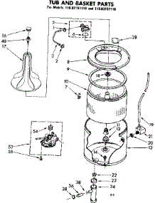 Tub And Basket Parts parts for Kenmore Washer 110.82151110 (11082151110, 110 82151110) from AppliancePartsPros.com