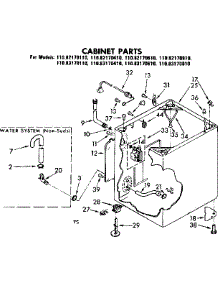 Cabinet Parts parts for Kenmore Washer 110.82170110 (11082170110, 110 82170110) from AppliancePartsPros.com