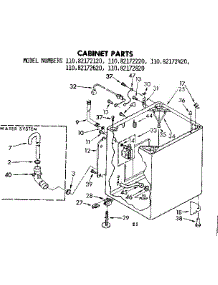 Cabinet Parts parts for Kenmore Washer 110.82172120 (11082172120, 110 82172120) from AppliancePartsPros.com