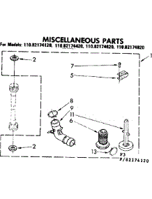 Miscellaneous Parts parts for Kenmore Washer 110.82174120 (11082174120, 110 82174120) from AppliancePartsPros.com