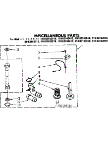 Miscellaneous Parts parts for Kenmore Washer 110.82183610 (11082183610, 110 82183610) from AppliancePartsPros.com