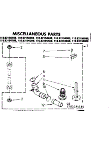 Miscellaneous Parts parts for Kenmore Washer 110.82194160 (11082194160, 110 82194160) from AppliancePartsPros.com