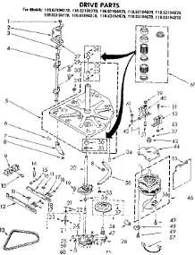 Drive Parts parts for Kenmore Washer 110.82194270 (11082194270, 110 82194270) from AppliancePartsPros.com
