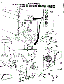 Drive Parts parts for Kenmore Washer 110.82261600 (11082261600, 110 82261600) from AppliancePartsPros.com