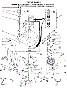 Drive Parts parts for Kenmore Washer 110.82263610 (11082263610, 110 82263610) from AppliancePartsPros.com