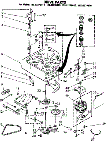 Drive Parts parts for Kenmore Washer 110.82270110 (11082270110, 110 82270110) from AppliancePartsPros.com