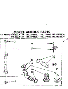 Miscellaneous Parts parts for Kenmore Washer 110.82270620 (11082270620, 110 82270620) from AppliancePartsPros.com