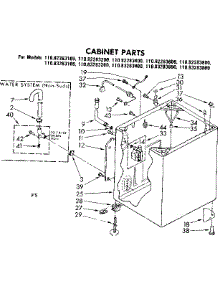Cabinet Parts parts for Kenmore Washer 110.82283800 (11082283800, 110 82283800) from AppliancePartsPros.com