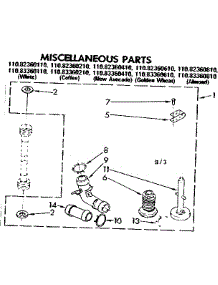 Miscellaneous Parts parts for Kenmore Washer 110.82360110 (11082360110, 110 82360110) from AppliancePartsPros.com