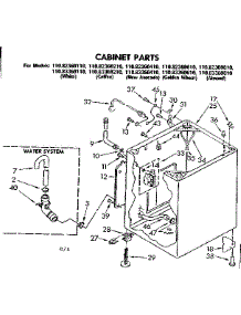 Cabinet Parts parts for Kenmore Washer 110.82360410 (11082360410, 110 82360410) from AppliancePartsPros.com