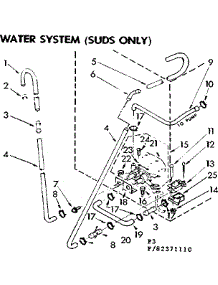 Water System Suds Only parts for Kenmore Washer 110.82371810 (11082371810, 110 82371810) from AppliancePartsPros.com
