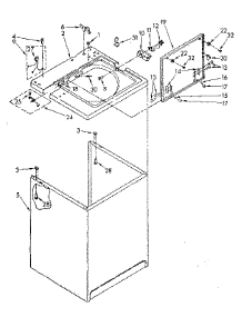 Top And Cabinet Parts parts for Kenmore Washer 110.82405110 (11082405110, 110 82405110) from AppliancePartsPros.com