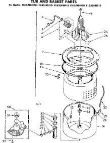 Tub And Basket Parts parts for Kenmore Washer 110.82406110 (11082406110, 110 82406110) from AppliancePartsPros.com