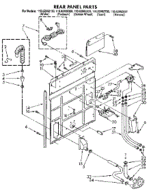 Rear Panel parts for Kenmore Washer 110.82982630 (11082982630, 110 82982630) from AppliancePartsPros.com