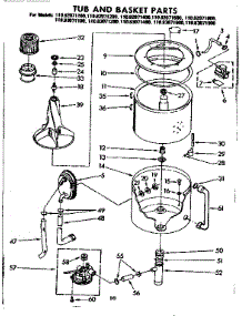 Tub And Basket Parts parts for Kenmore Washer 110.83071600 (11083071600, 110 83071600) from AppliancePartsPros.com