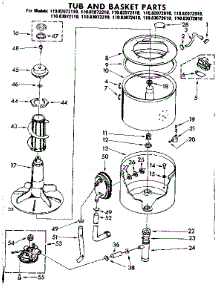 Tub And Basket Parts parts for Kenmore Washer 110.83072110 (11083072110, 110 83072110) from AppliancePartsPros.com