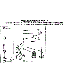 Miscellaneous Parts parts for Kenmore Washer 110.83074210 (11083074210, 110 83074210) from AppliancePartsPros.com