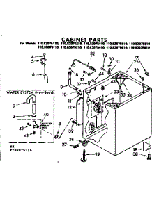 Cabinet Parts parts for Kenmore Washer 110.83075210 (11083075210, 110 83075210) from AppliancePartsPros.com