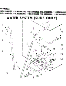 Water System, Suds Only parts for Kenmore Washer 110.83080100 (11083080100, 110 83080100) from AppliancePartsPros.com