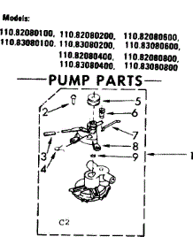 Pump Parts parts for Kenmore Washer 110.83080200 (11083080200, 110 83080200) from AppliancePartsPros.com