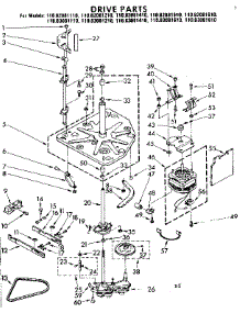 Drive Parts parts for Kenmore Washer 110.83081810 (11083081810, 110 83081810) from AppliancePartsPros.com