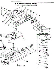 Top And Console Parts parts for Kenmore Washer 110.83151100 (11083151100, 110 83151100) from AppliancePartsPros.com